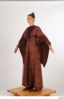  Photos Woman in Historical Dress 35 15th century a poses brown dress historical clothing whole body 0002.jpg